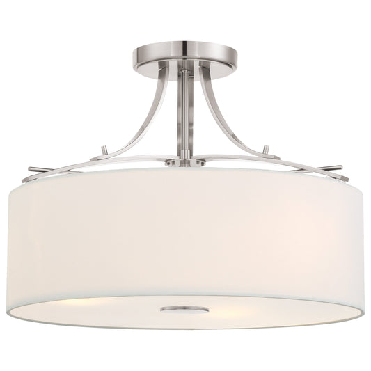 Poleis 3 Light Semi Flush in Brushed Nickel with Clear Glass - Minka-Lavery