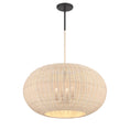 Load image into Gallery viewer, Modjeska 4 Light Pendant in Coal Finish with Natural Rattan Shade - Minka-Lavery
