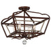 Astrapia Semi Flush with Dark Rubbed Sienna and Aged Silver Finish - Minka-Lavery