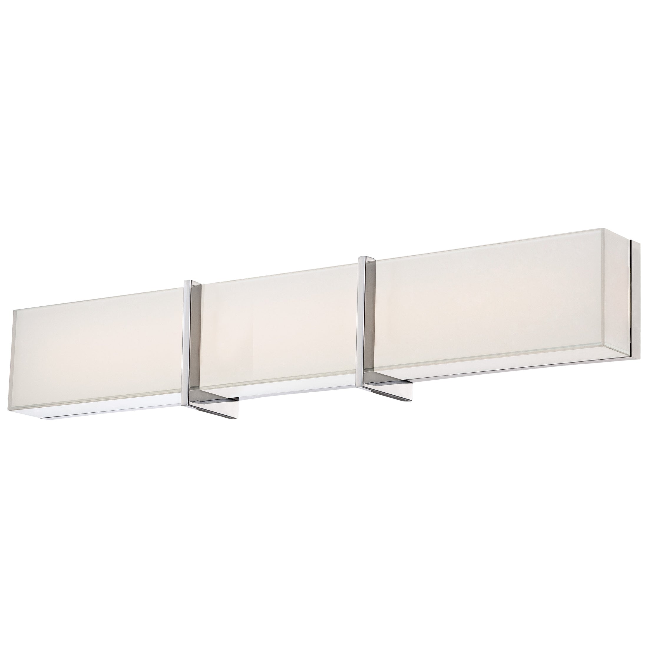 High Rise Bath LED Bath Light in Chrome Finish with Mitered White Glass - Minka-Lavery