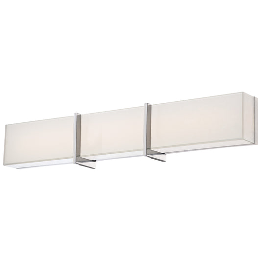 High Rise Bath LED Bath Light in Chrome Finish with Mitered White Glass - Minka-Lavery
