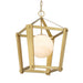 Shimmer 1-Light Pendant - Legacy Brass with Etched Opal Amber Swirl Glass - Minka-Lavery