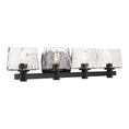 Load image into Gallery viewer, Drysdale Reversible 4 Light Bath Vanity in Coal Black Finish with Clear Hammered Glass - Minka-Lavery

