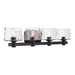 Drysdale Reversible 4 Light Bath Vanity in Coal Black Finish with Clear Hammered Glass - Minka-Lavery
