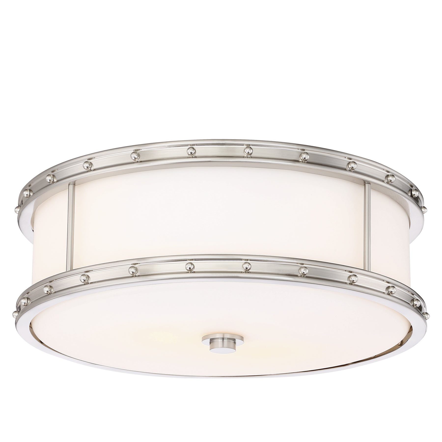 Flush Mount LED 15-1/2" Decorative Flush Mount in Brushed Nickel Finish and Etched White Glass - Minka-Lavery