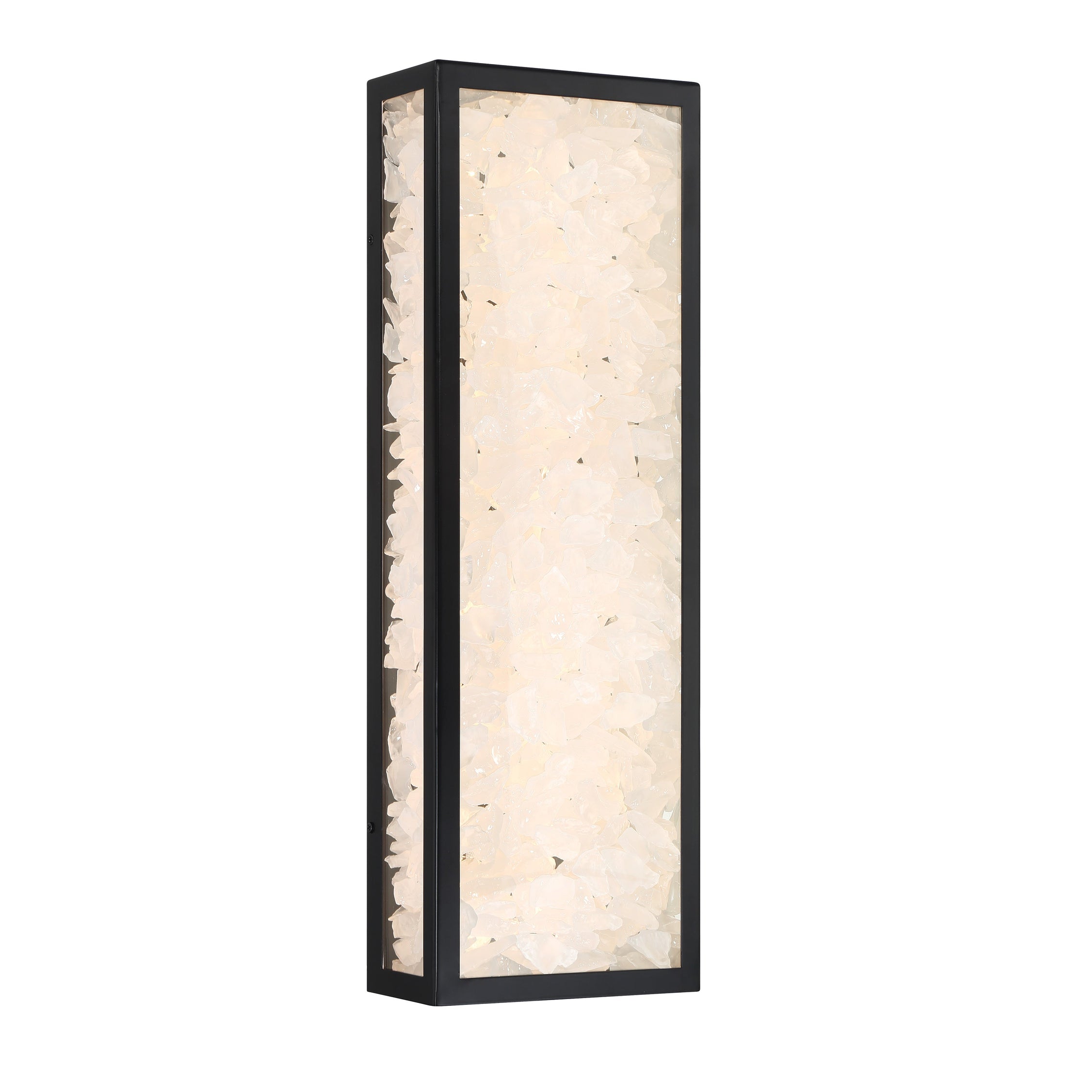 Salt Creek LED Outdoor Wall Sconce in Coal Black Finish with Clear Acrylic Shade and Faux Quartz - Minka-Lavery