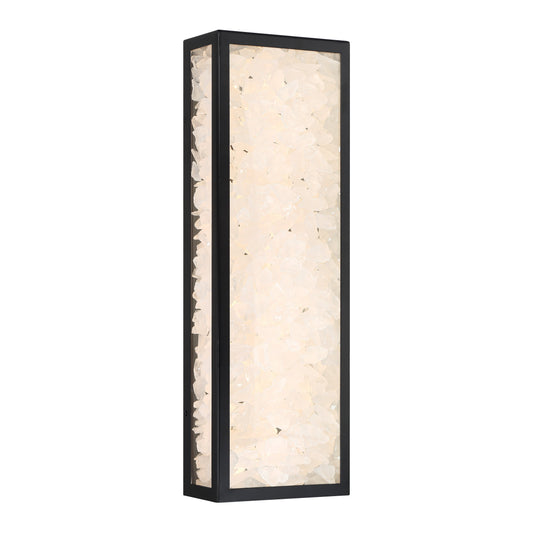 Salt Creek LED Outdoor Wall Sconce in Coal Black Finish with Clear Acrylic Shade and Faux Quartz - Minka-Lavery
