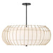 Watermill by Robin Baron 4 Light Pendant in Coal Finish with a Natural Wicker Shade and Etched Opal Glass, A Robin Baron Design - Minka-Lavery