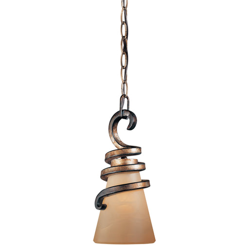 Tofino™ 1 Light Mini Pendant in Tofino Bronze™ Finish with Marbre Grabar™ Glass - Minka-Lavery