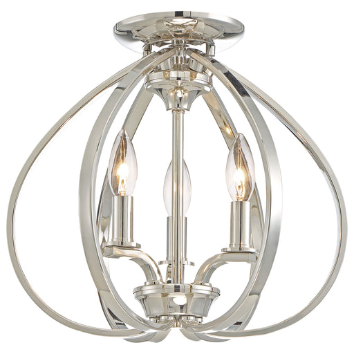 Tilbury 3 Light Semi Flush in Polished Nickel - Minka-Lavery