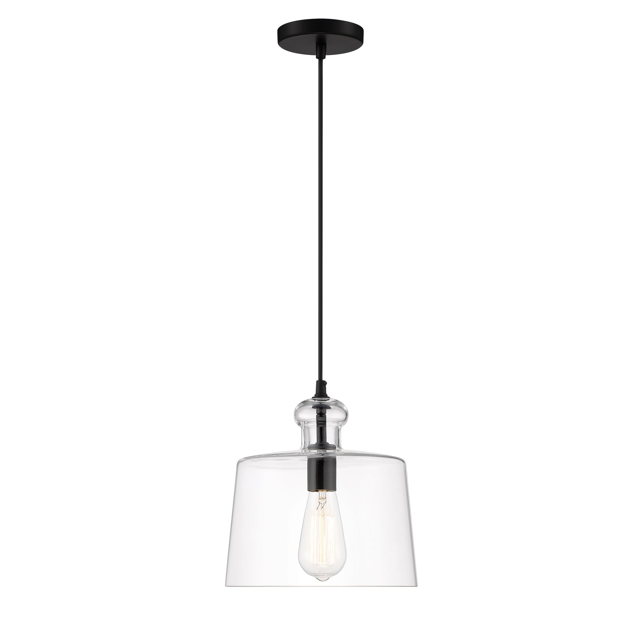 Clarity Clarity - 1 Light Pendant in Coal with Clear Glass Shade - Minka-Lavery