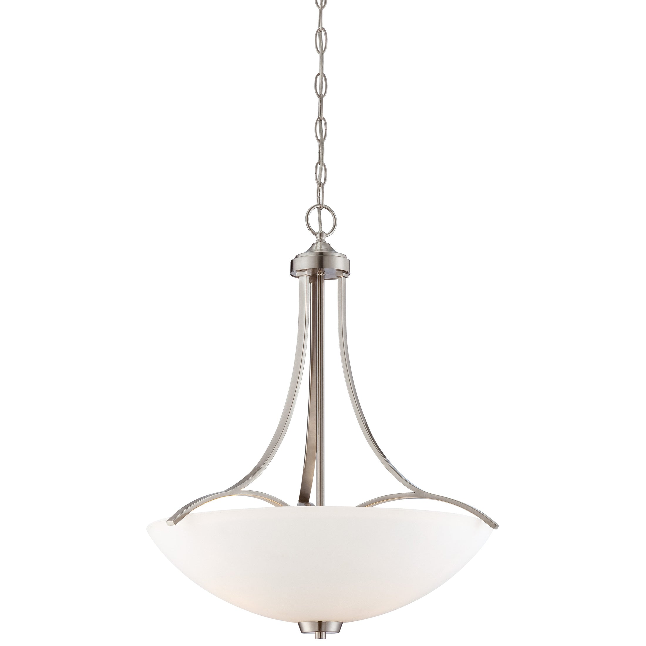 Overland Park 3 Light Pendant in Brushed Nickel Finish with Etched Opal Glass - Minka-Lavery
