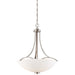 Overland Park 3 Light Pendant in Brushed Nickel Finish with Etched Opal Glass - Minka-Lavery