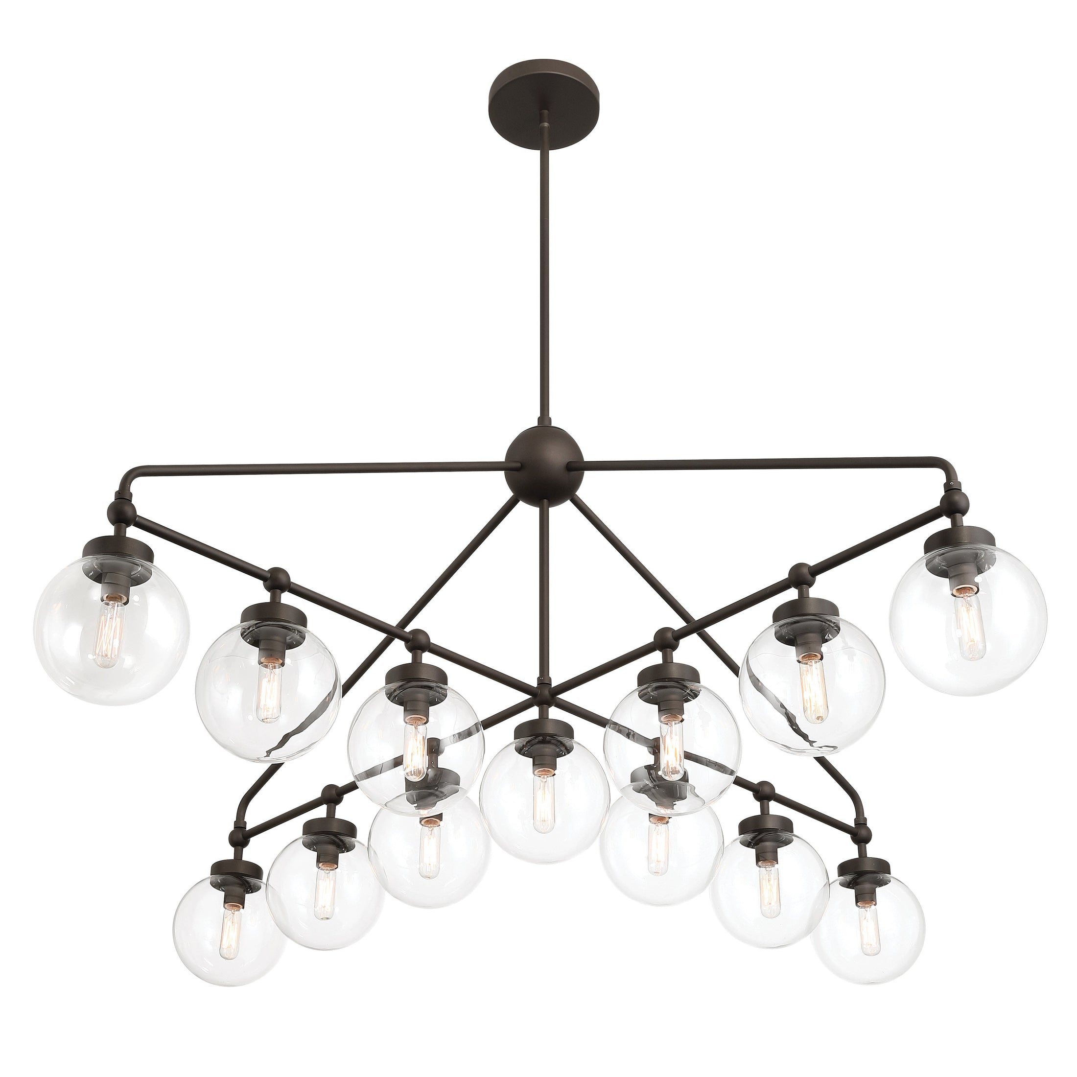 Stella 13-Light Chandelier - Dark Bronze with Clear Glass - Minka-Lavery