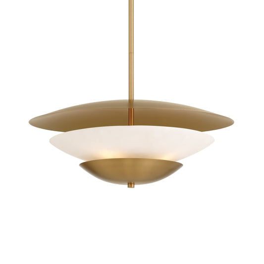 Solara 4-Light Pendant - Legacy Brass with Faux Alabaster - Minka-Lavery