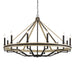 Sonoma 12-Light Chandelier - Dark Bronze and Natural Solid Wood - Minka-Lavery