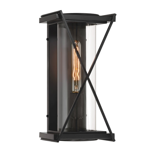 Rockhill 1-Light Outdoor Sconce - Dark Matte Black with Clear Glass - Minka-Lavery