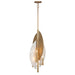 Saint Martin 31" 4 Light Pendant in Ashen Gold with Alabaster Stone and Hammered Panels, a Robin Baron Design - Minka-Lavery