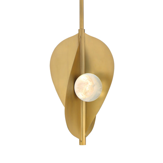 Pod LED Pendant - Legacy Brass with Faux Cloud Glass - Minka-Lavery
