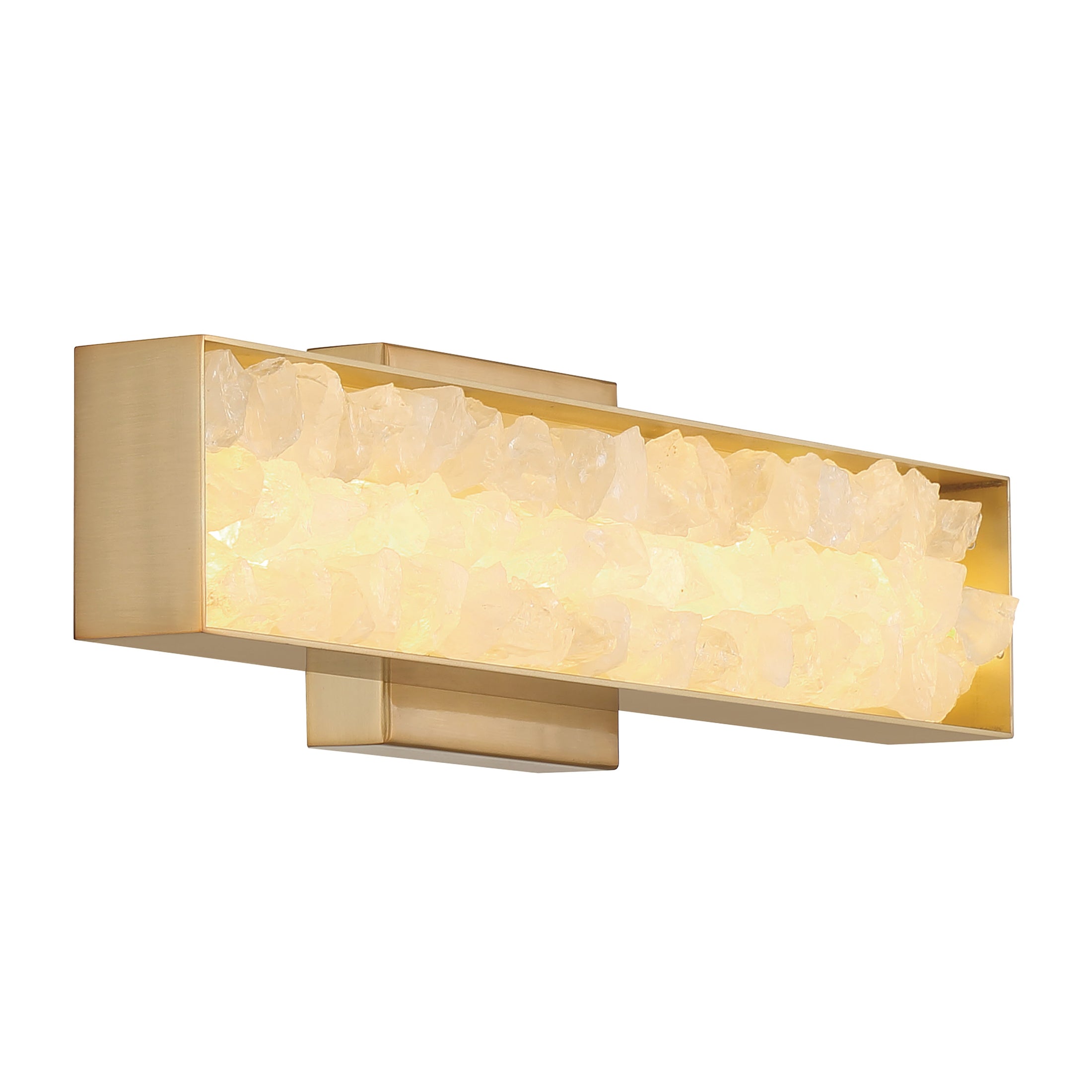 Divinely LED Wall Sconce in Celeste Brass finish with Quartz Crystalline - Minka-Lavery