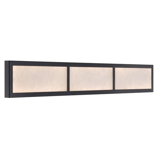 Stiles LED Vanity Light - Sand Coal Black with Alabaster Stone - Minka-Lavery