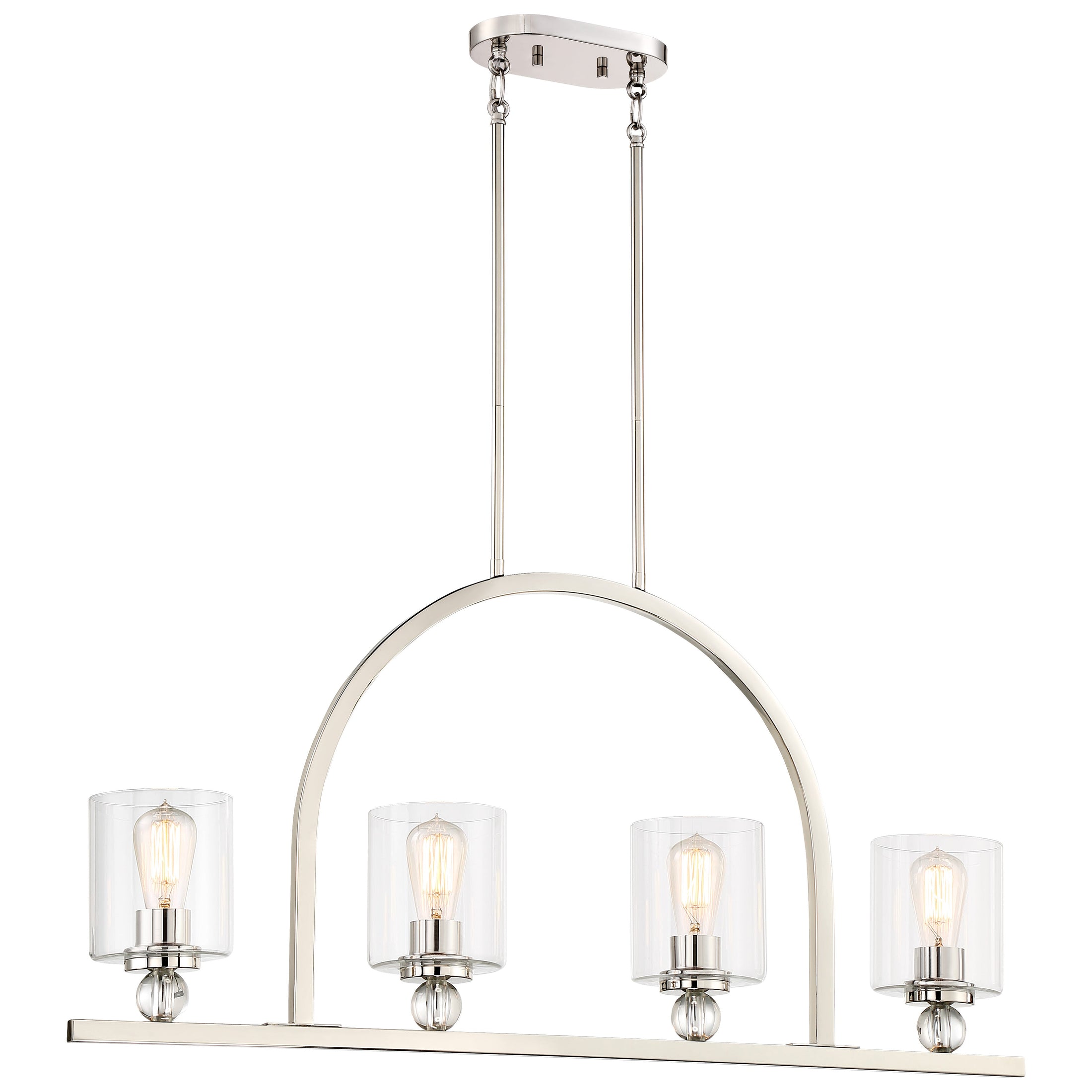 Studio 5 4 Light Island in Polished Nickel Finish with Clear Glass - Minka-Lavery