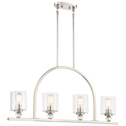 Studio 5 4 Light Island in Polished Nickel Finish with Clear Glass - Minka-Lavery