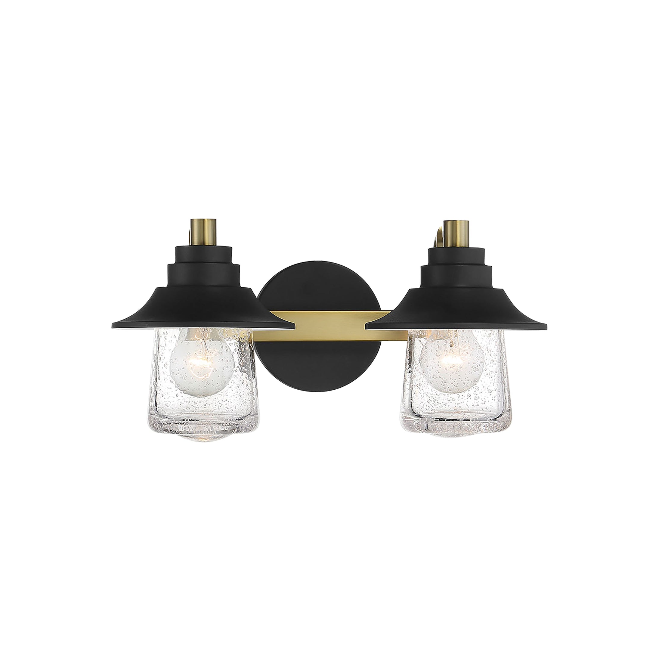 Westfield Manor 2 Light Bath in Sand Coal with Soft Brass Finish and Clear Seedy Glass - Minka-Lavery