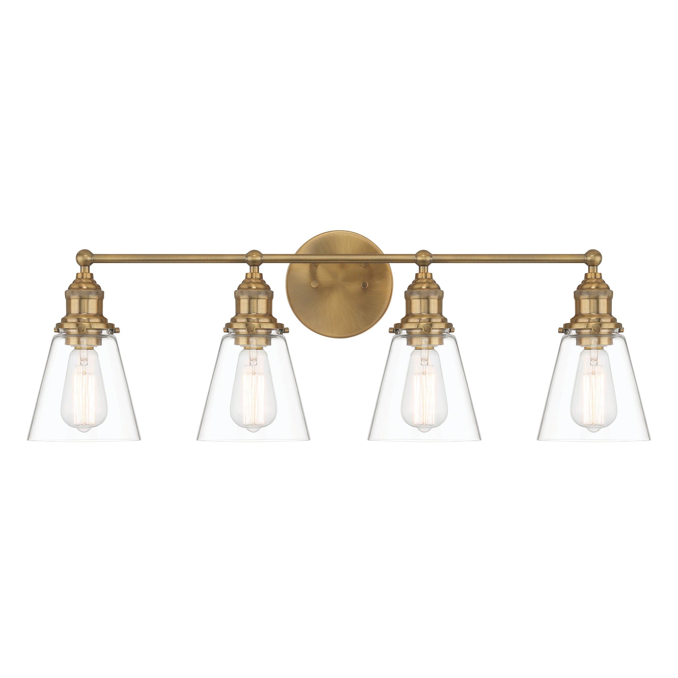 Barwell 4 Light Vanity in Oxidized Aged Brass Finish with Clear Glass - Minka-Lavery