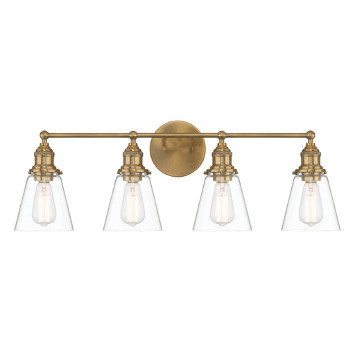 Barwell 4 Light Vanity in Oxidized Aged Brass Finish with Clear Glass - Minka-Lavery