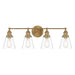 Barwell 4 Light Vanity in Oxidized Aged Brass Finish with Clear Glass - Minka-Lavery