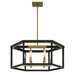 UNION ESTATES 6 Light Pendant in Coal and Soft Brass Finish - Minka-Lavery