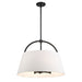 Headington 4 Light Pendant in Coal Black Finish with White Linen Shade - Minka-Lavery