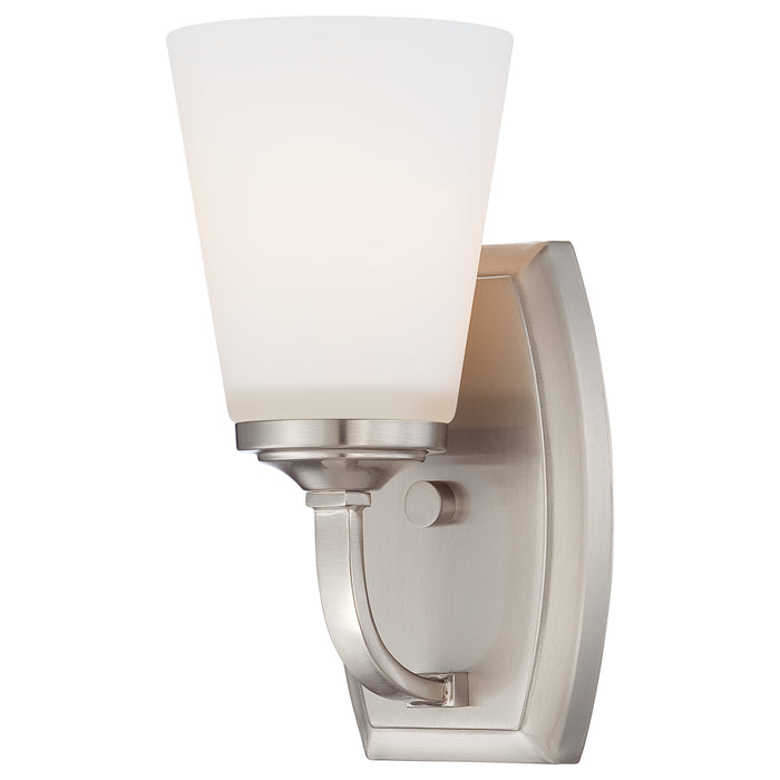 Overland Park 1 Light Bath in a Brushed Nickel Finish with Etched Opal Glass - Minka-Lavery
