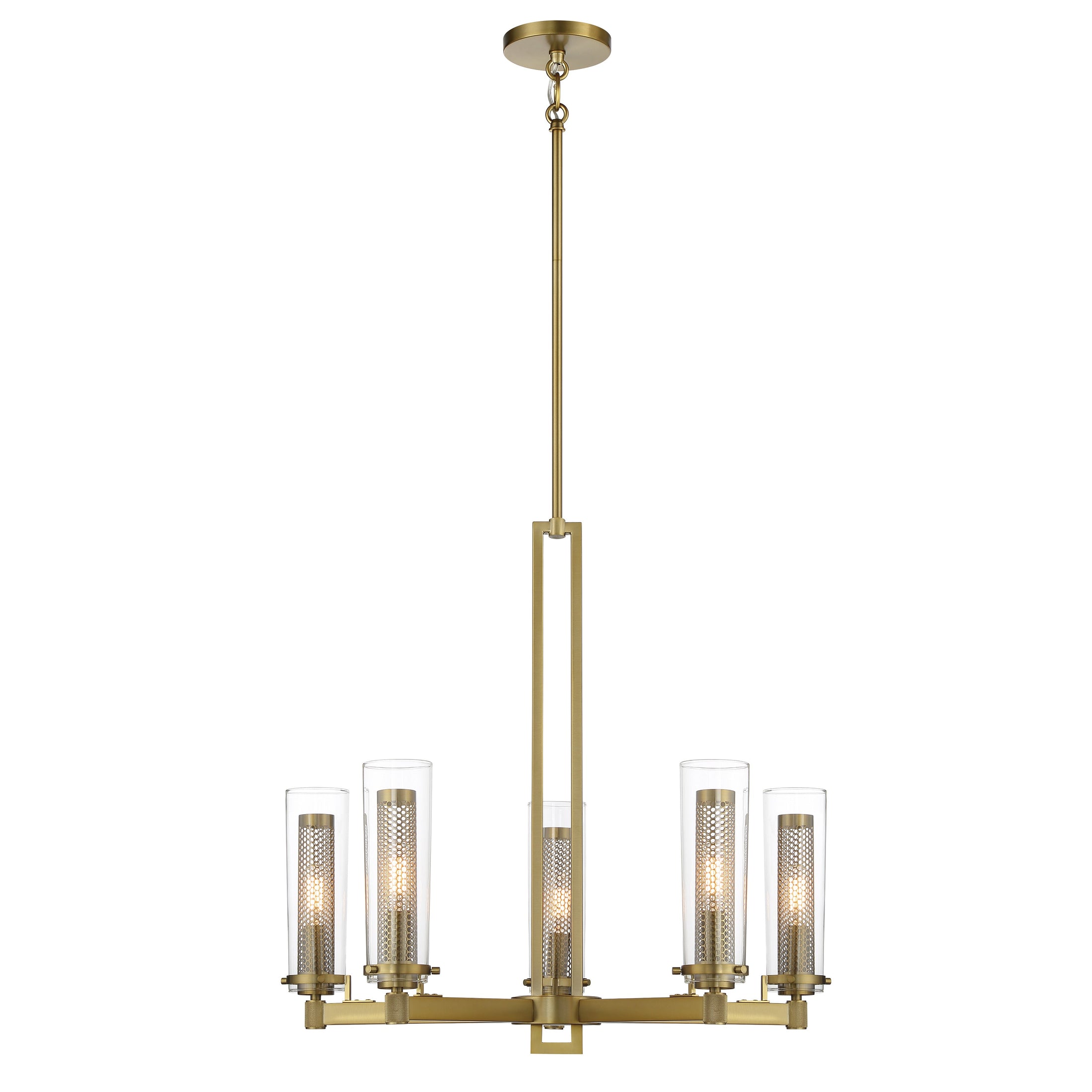 Emmerham 5 Light Chandelier in Soft Brass with Clear Glass Shade - Minka-Lavery