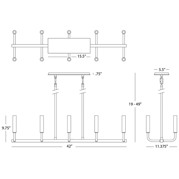 Robert Abbey Mavisten Edition Carbonia Linear Chandelier