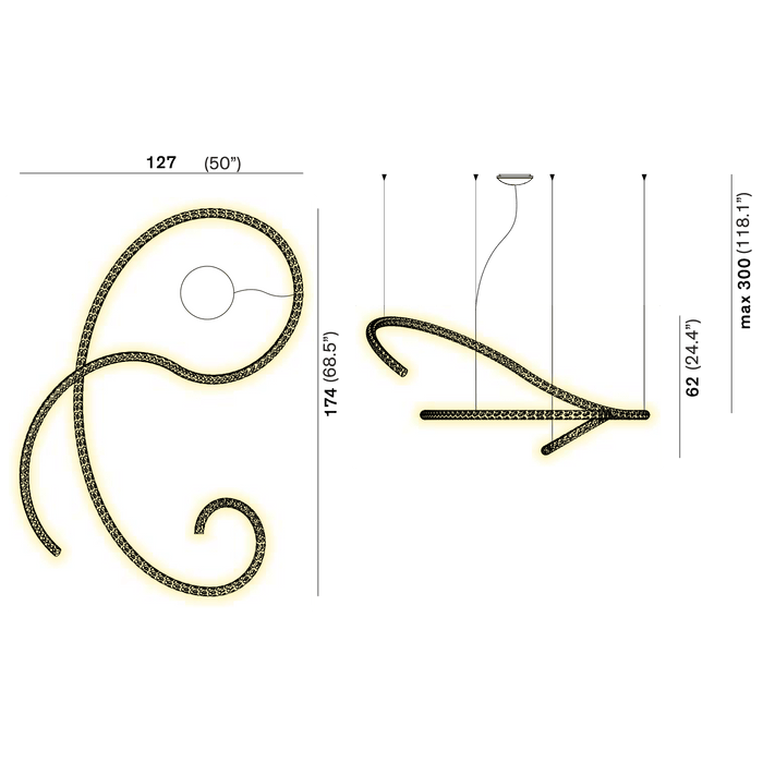 Squiggle Chandelier by Rotaliana