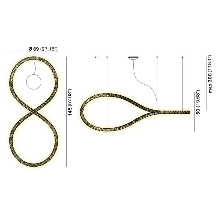 Squiggle Infinity Chandelier by Rotaliana