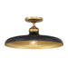 Crowne 1-Light Semi Flush - Dark Matte Black and Legacy Brass - Minka-Lavery