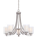 Load image into Gallery viewer, Parsons Studio 5 Light Chandelier in Brushed Nickel Finish with Clear and Etched White Glass - Minka-Lavery
