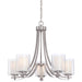 Parsons Studio 5 Light Chandelier in Brushed Nickel Finish with Clear and Etched White Glass - Minka-Lavery