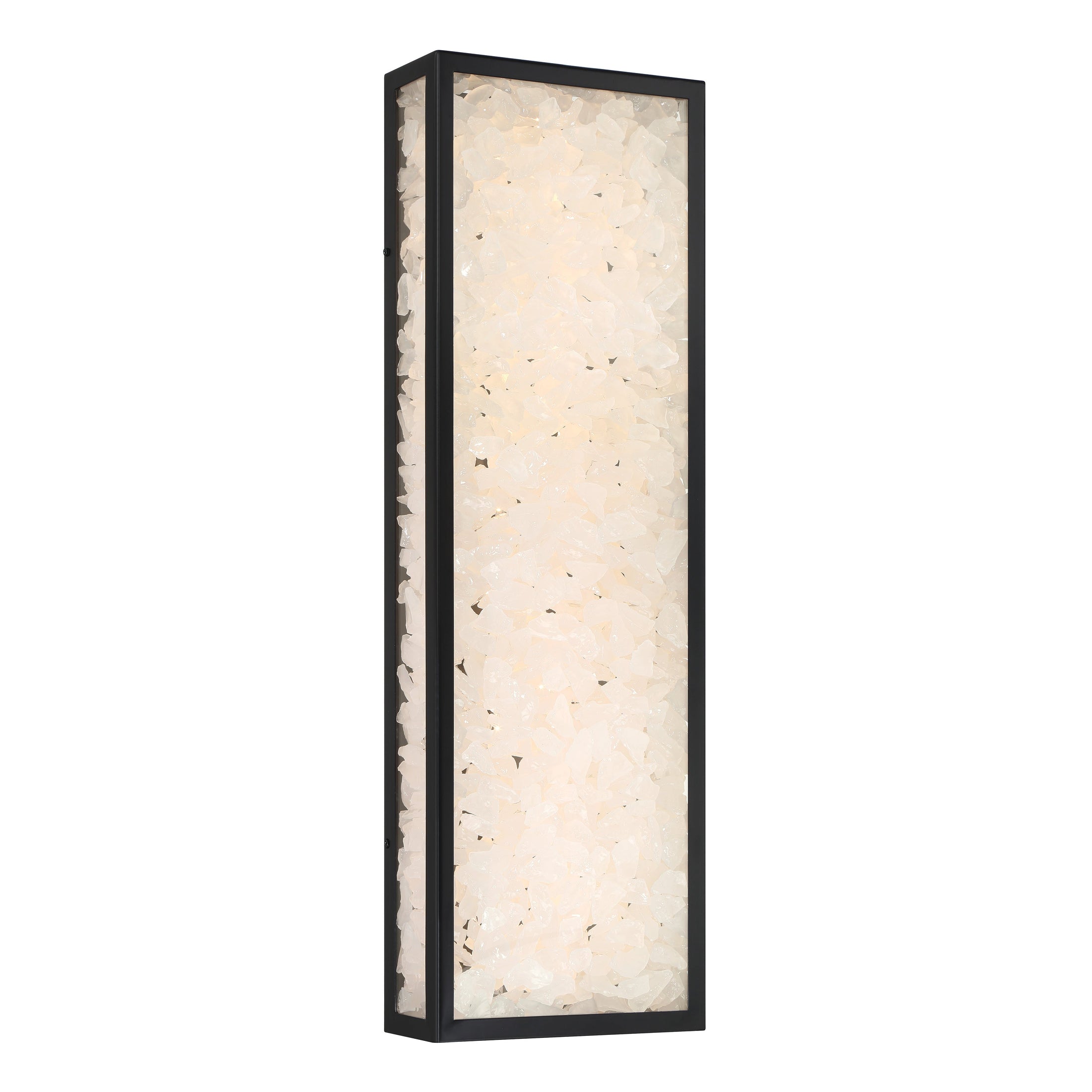 Salt Creek LED Outdoor Wall Sconce in Coal Black Finish with Acrylic Quartz Rock - Minka-Lavery