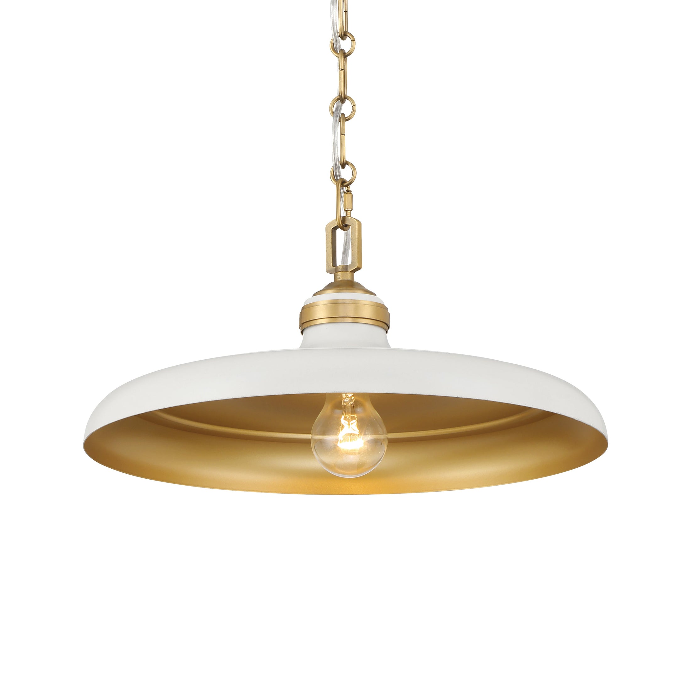 Crowne 1-Light Pendant - Off White Cream and Legacy Brass - Minka-Lavery
