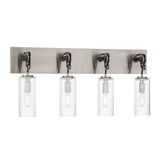 Pullman Junction 4 Light Bath in Brushed Nickel and Coal Finish with Clear Glass - Minka-Lavery