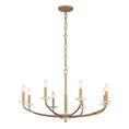 Load image into Gallery viewer, Atella 8 Light Chandelier in Ashen Gold with Hammered Arms and Canopy and Clear Faceted Crystal Accent Bobeche - Minka-Lavery
