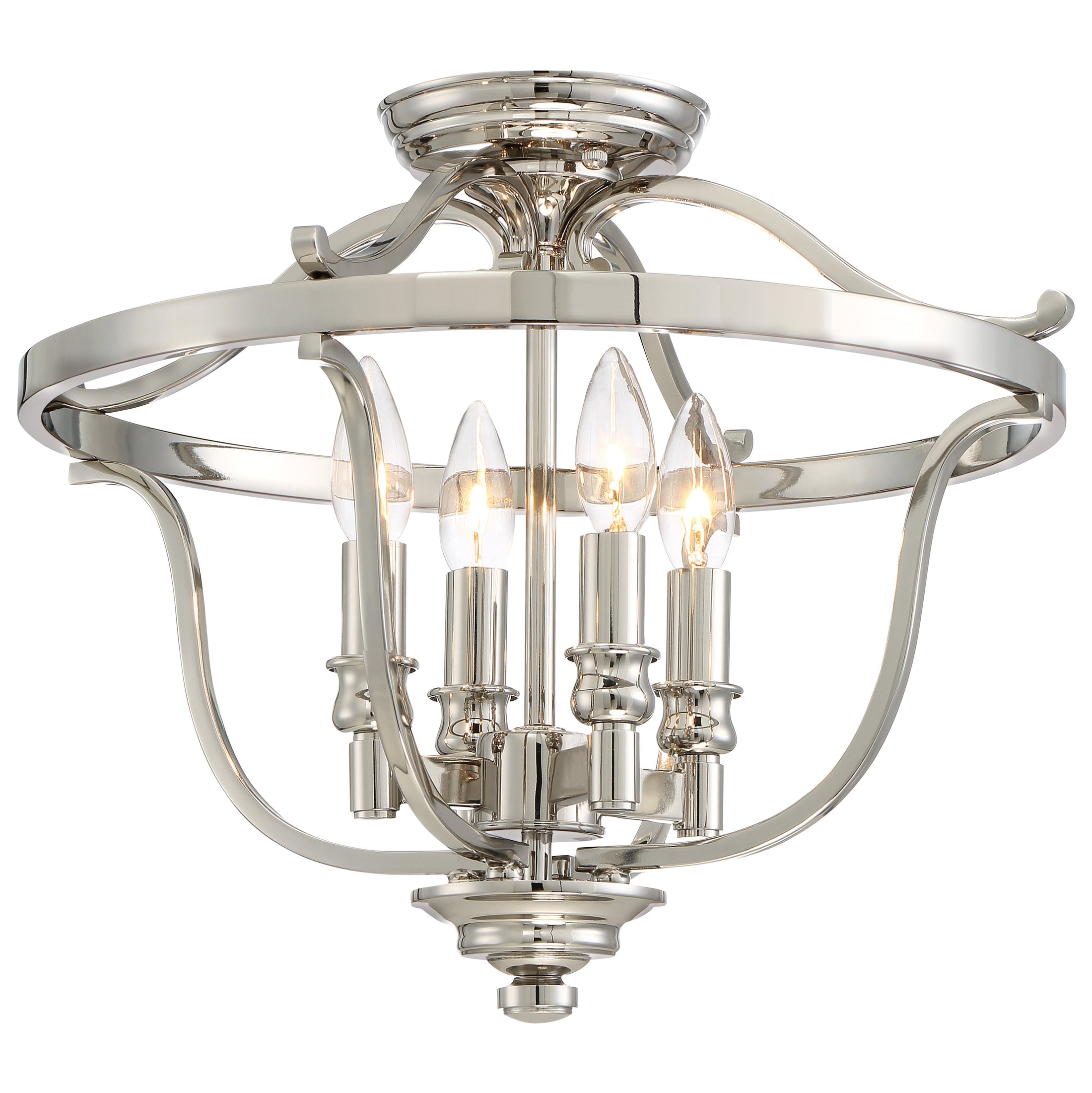 Audrey’s Point 4 Light Semi Flush in Polished Nickel Finish - Minka-Lavery