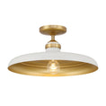 Load image into Gallery viewer, Crowne 1-Light Semi Flush - Off White Cream and Legacy Brass - Minka-Lavery
