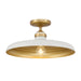 Crowne 1-Light Semi Flush - Off White Cream and Legacy Brass - Minka-Lavery