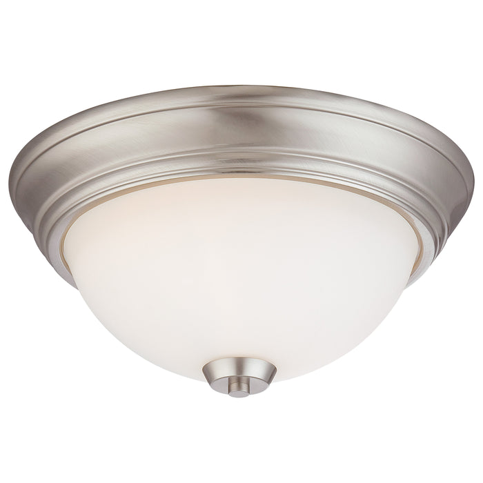 Overland Park 2 Light Flush Mount with Etched Opal Glass in a Brushed Nickel Finish - Minka-Lavery