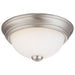 Overland Park 2 Light Flush Mount with Etched Opal Glass in a Brushed Nickel Finish - Minka-Lavery